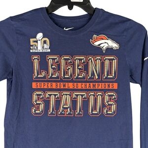 Denver Broncos Super Bowl 50‎ Champions Football Shirt Mens S Nike Long Sleeve